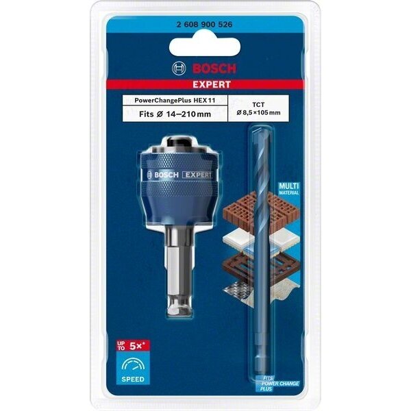 Bosch PC Plus adapteris 3/8" ir TCT Ø 7,15x85 mm grąžtas Bosch PC Plus adapteris 3/8" ir TCT Ø 7,15x85 mm grąžtas