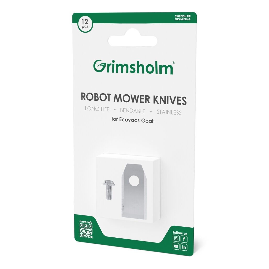 Peiliai vejos pjovimo robotui „Ecovacs Goat“, 12 vnt. Peiliai vejos pjovimo robotui „Ecovacs Goat“, 12 vnt.