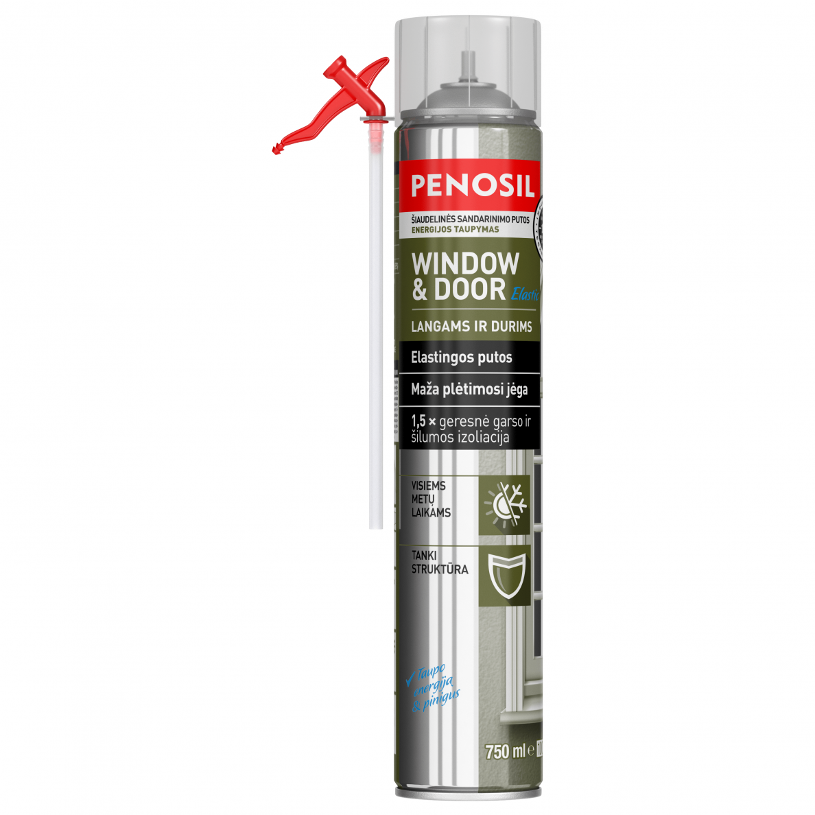 PENOSIL Langų ir durų šiaudelinės putos 750ml PENOSIL Langų ir durų šiaudelinės putos 750ml