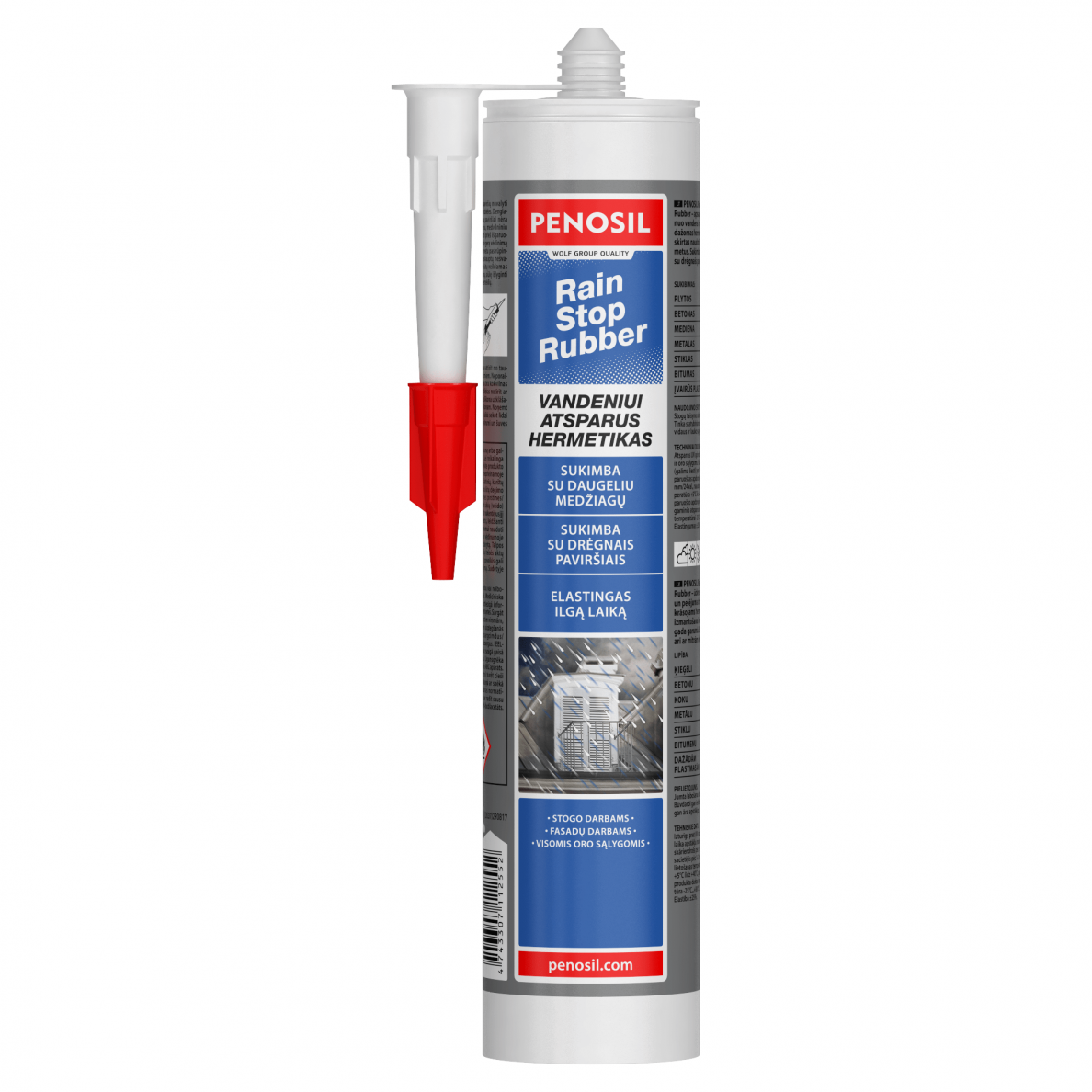 PENOSIL Vandeniui atsp. hermetikas RainStop Rubber 310ml PENOSIL Vandeniui atsp. hermetikas RainStop Rubber 310ml