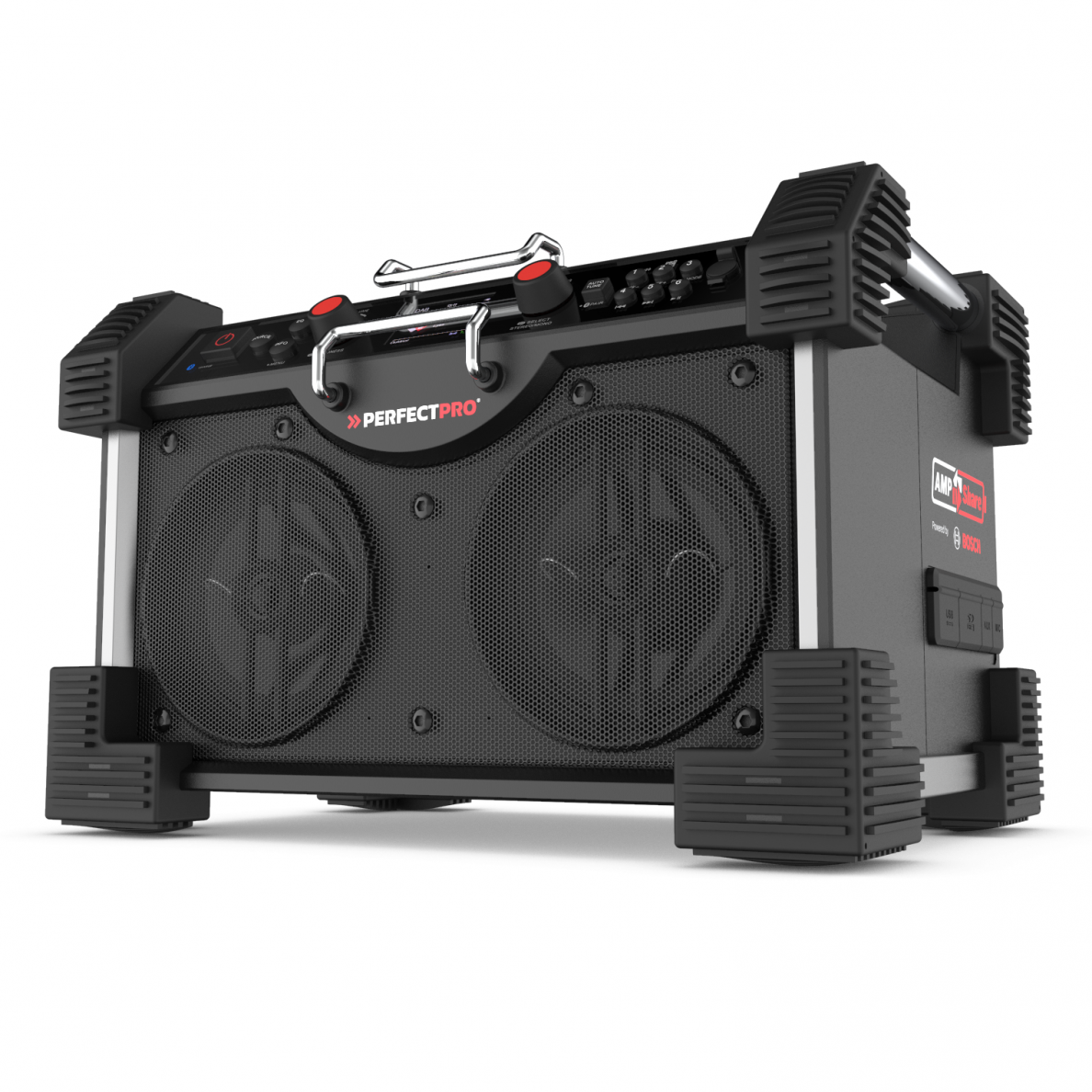 PerfectPro ROCKHART 18V statybinė radija/kolonėlė  (Naudoja Bosch Professional 18V baterijas)