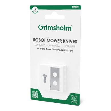 Peiliai vejos pjovimo robotui „Worx“, „Kress“, „Landxcape“ ir „Grouw“, 12 vnt. Peiliai vejos pjovimo robotui „Worx“, „Kress“, „Landxcape“ ir „Grouw“, 12 vnt.