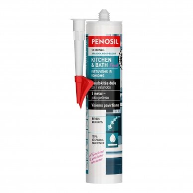 PENOSIL Virtuvės ir vonios silikon. herm.bespalvis 310 ml PENOSIL Virtuvės ir vonios silikon. herm.bespalvis 310 ml