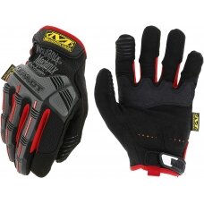 Pirštinės Mechanix M-Pact® 52 juodos/raudonos S dydis. Velcro, TrekDry®, dirbtinė oda, delno, krumplių, Armortex®, pirštų apsauga, D30® apsauga nuo vibracijos