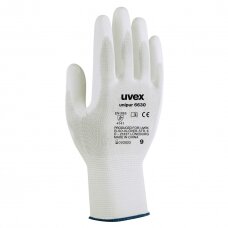 Pirštinės Uvex Unipur 6630, megztos, nailoninės su PU padengimu, baltos, 10 dydis