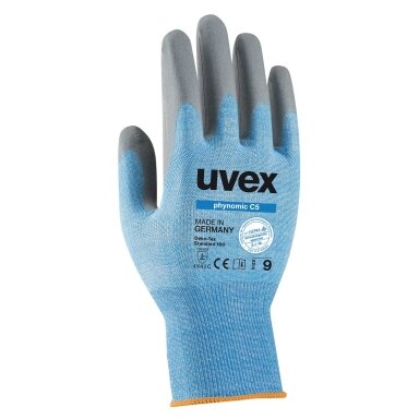 Pirštinės Uvex Phynomic C5, C/5 lygio atsparumas pjūviams,Dyneema, poliamidas, elastanas. Vandens polimerų putų padengimas sausai aplinkai. dydis 8 Pirštinės Uvex Phynomic C5, C/5 lygio atsparumas pjūviams,Dyneema, poliamidas, elastanas. Vandens polimerų putų padengimas sausai aplinkai. dydis 8