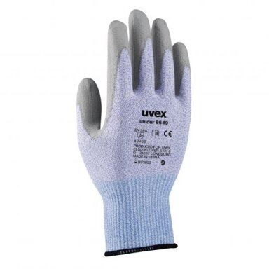 Pirštinės Uvex Unidur 6649, 3 lygio atsparumas pjūviams, Poliamidas, Elastanas/HPPE/stiklas. PU padengimas. Dydis 7 Pirštinės Uvex Unidur 6649, 3 lygio atsparumas pjūviams, Poliamidas, Elastanas/HPPE/stiklas. PU padengimas. Dydis 7