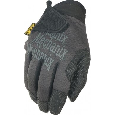Pirštinės Mechanix Specialty Grip juodos/pilkos XL dydis. Velcro, gumuotas delnas, Trek Dry Pirštinės Mechanix Specialty Grip juodos/pilkos XL dydis. Velcro, gumuotas delnas, Trek Dry
