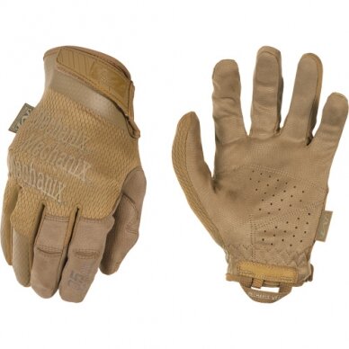 Pirštinės Mechanix Speclialty 0.5 Coyote XXL. 0,5mm storio delnas. Velcro, dirbtinė oda, TrekDry®, Lycra Pirštinės Mechanix Speclialty 0.5 Coyote XXL. 0,5mm storio delnas. Velcro, dirbtinė oda, TrekDry®, Lycra