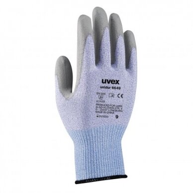 Pirštinės Uvex Unidur 6649, 3 lygio atsparumas pjūviams, Poliamidas, Elastanas/HPPE/stiklas. PU padengimas. Dydis 7 Pirštinės Uvex Unidur 6649, 3 lygio atsparumas pjūviams, Poliamidas, Elastanas/HPPE/stiklas. PU padengimas. Dydis 7