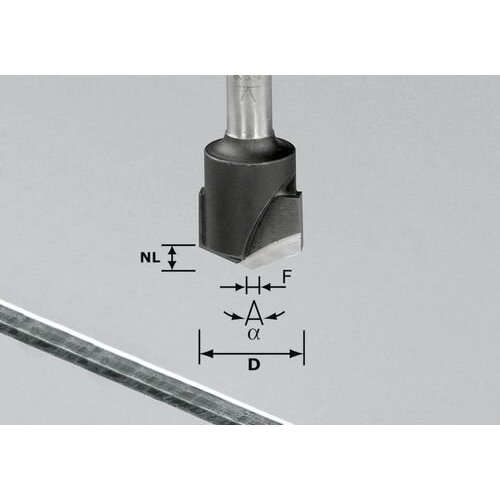 Pirštinės V-formos griovelių frezos HW S8 D18-135°/Alu Pirštinės V-formos griovelių frezos HW S8 D18-135°/Alu