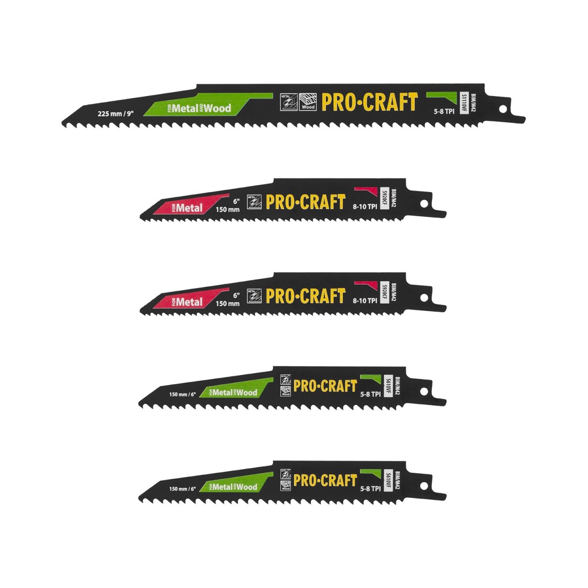 Pjūklo geležčių rinkinys „ProCraft SB5" 1