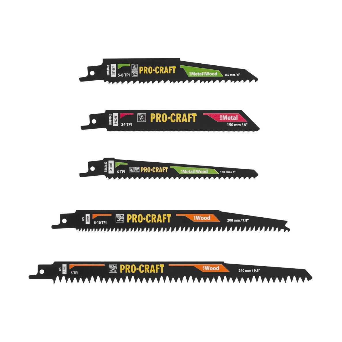 Pjūklo geležčių rinkinys „ProCraft SB6" 3