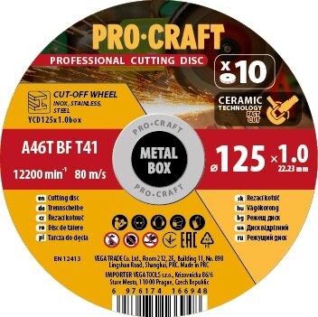 Pjovimo diskų rinkinys „ProCraft YCD125x1.0b” Pjovimo diskų rinkinys „ProCraft YCD125x1.0b”