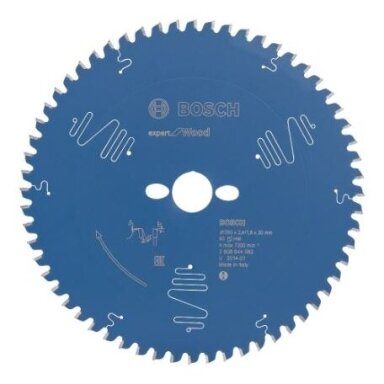 Pjovimo diskas Bosch Expert for Wood, 260x30x2,4 mm, Z60, 2608644082 Pjovimo diskas Bosch Expert for Wood, 260x30x2,4 mm, Z60, 2608644082