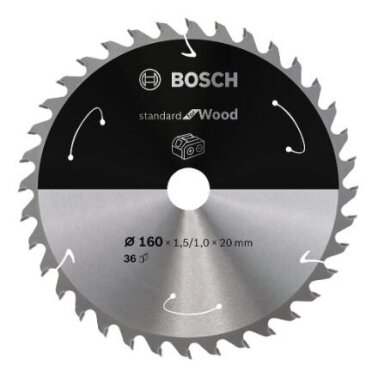 Pjovimo diskas Bosch Standard for Wood, 160x20/15.875x1.5/1.0x36T, 2608837677 Pjovimo diskas Bosch Standard for Wood, 160x20/15.875x1.5/1.0x36T, 2608837677