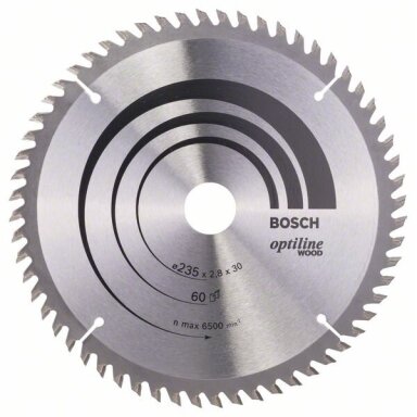 Bosch Pjovimo diskas Optiline 235 x 30/25 x 2,8 mm,Z60