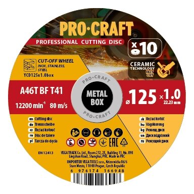 Pjovimo diskų rinkinys „ProCraft YCD125x1.0b”