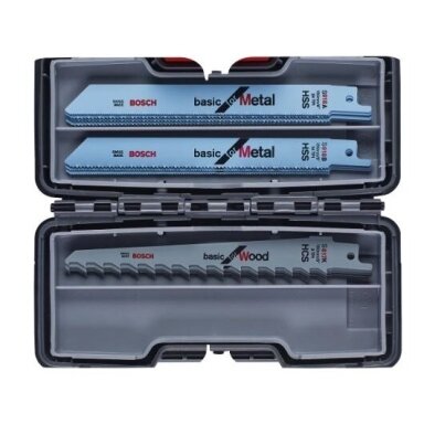 Pjūklelių komplektas Bosch ToughBox Wood/Metal, 15 vnt., 2607010901 Pjūklelių komplektas Bosch ToughBox Wood/Metal, 15 vnt., 2607010901
