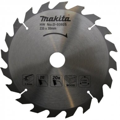 Pjovimo diskas 235x30/25x2,4mm 20T 20° 5903R N5900B Makita D-03925 Pjovimo diskas 235x30/25x2,4mm 20T 20° 5903R N5900B Makita D-03925