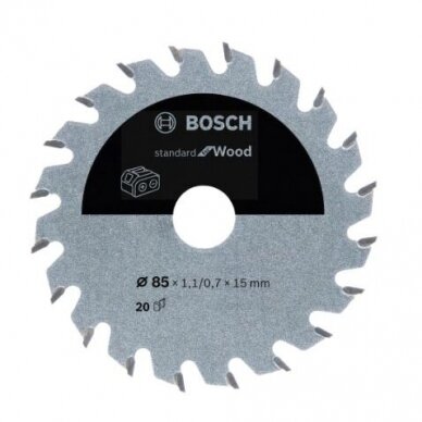 Pjovimo diskas Bosch Standard for Wood, 85x15x1.1/0.7x20T, 2608837666 Pjovimo diskas Bosch Standard for Wood, 85x15x1.1/0.7x20T, 2608837666