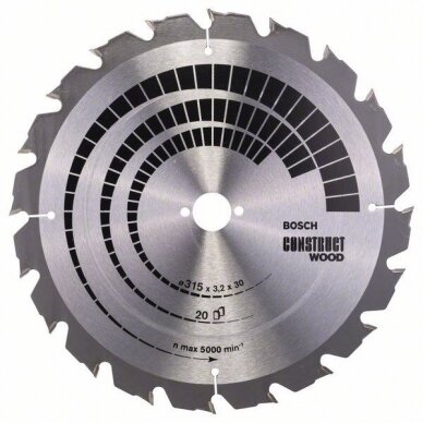 Pjovimo diskas medienai Bosch CONSTRUCT WOOD, 315 mm, 2608640691 Pjovimo diskas medienai Bosch CONSTRUCT WOOD, 315 mm, 2608640691