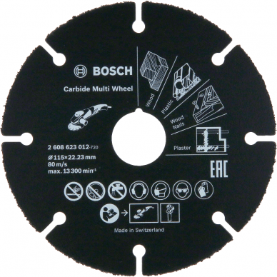 Pjovimo diskas medžiui ir metalui Bosch 115 x 1 x 22,23 mm (2608623012) Pjovimo diskas medžiui ir metalui Bosch 115 x 1 x 22,23 mm (2608623012)