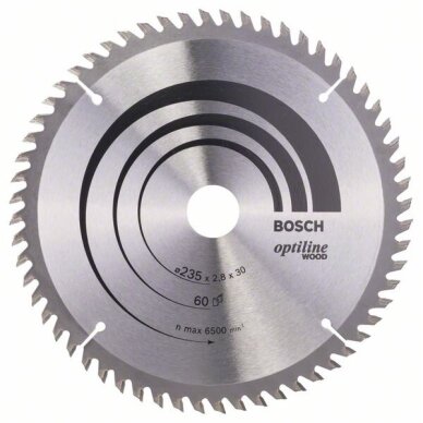 Bosch Pjovimo diskas Optiline 235 x 30/25 x 2,8 mm,Z60 Bosch Pjovimo diskas Optiline 235 x 30/25 x 2,8 mm,Z60