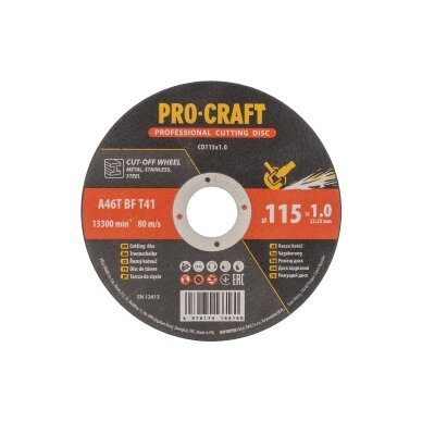 Pjovimo diskas „ProCraft CD115x1.0” 1 Pjovimo diskas „ProCraft CD115x1.0” 1