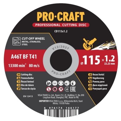 Pjovimo diskas „ProCraft CD115x1.2” Pjovimo diskas „ProCraft CD115x1.2”
