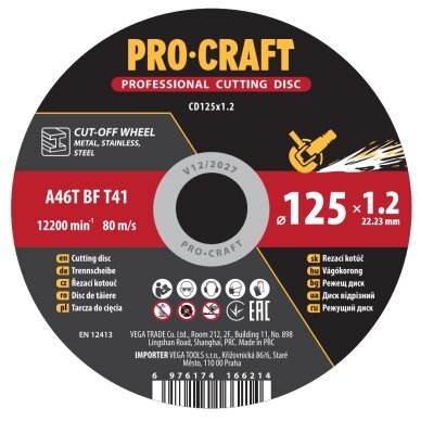 Pjovimo diskas „ProCraft CD125x1.2” Pjovimo diskas „ProCraft CD125x1.2”