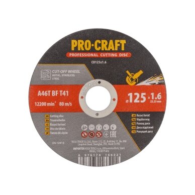 Pjovimo diskas „ProCraft CD125x1.6” 1 Pjovimo diskas „ProCraft CD125x1.6” 1
