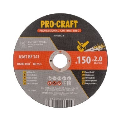Pjovimo diskas „ProCraft CD150x2.0” 1 Pjovimo diskas „ProCraft CD150x2.0” 1