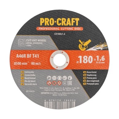 Pjovimo diskas „ProCraft CD180x1.6” 1 Pjovimo diskas „ProCraft CD180x1.6” 1