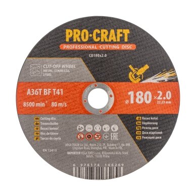 Pjovimo diskas „ProCraft CD180x2.0” 1 Pjovimo diskas „ProCraft CD180x2.0” 1