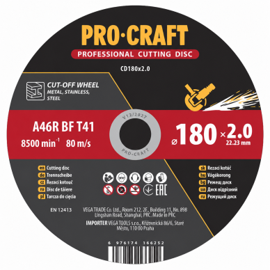 Pjovimo diskas „ProCraft CD180x2.0” Pjovimo diskas „ProCraft CD180x2.0”