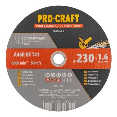 Pjovimo diskas „ProCraft CD230x1.6" 1 Pjovimo diskas „ProCraft CD230x1.6" 1