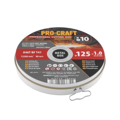 Pjovimo diskų rinkinys „ProCraft CD125x1.0b” 5 Pjovimo diskų rinkinys „ProCraft CD125x1.0b” 5