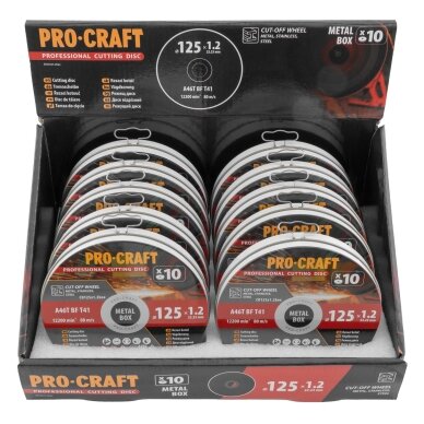 Pjovimo diskų rinkinys „ProCraft CD125x1.2b” 6 Pjovimo diskų rinkinys „ProCraft CD125x1.2b” 6