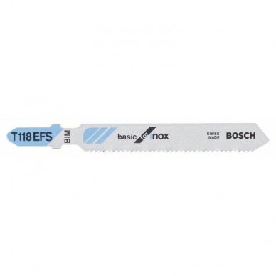 Pjūkleliai siaurapjūkliui Bosch T 118 EFS, 5 vnt., 2608636497 Pjūkleliai siaurapjūkliui Bosch T 118 EFS, 5 vnt., 2608636497