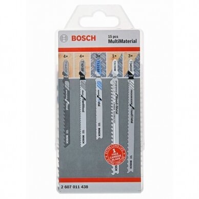 Pjūklelių komplektas Bosch MultiMaterial, 15 vnt., 2607011438 Pjūklelių komplektas Bosch MultiMaterial, 15 vnt., 2607011438