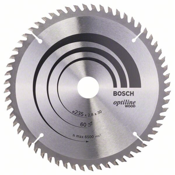Bosch Pjovimo diskas Optiline 235 x 30/25 x 2,8 mm,Z60