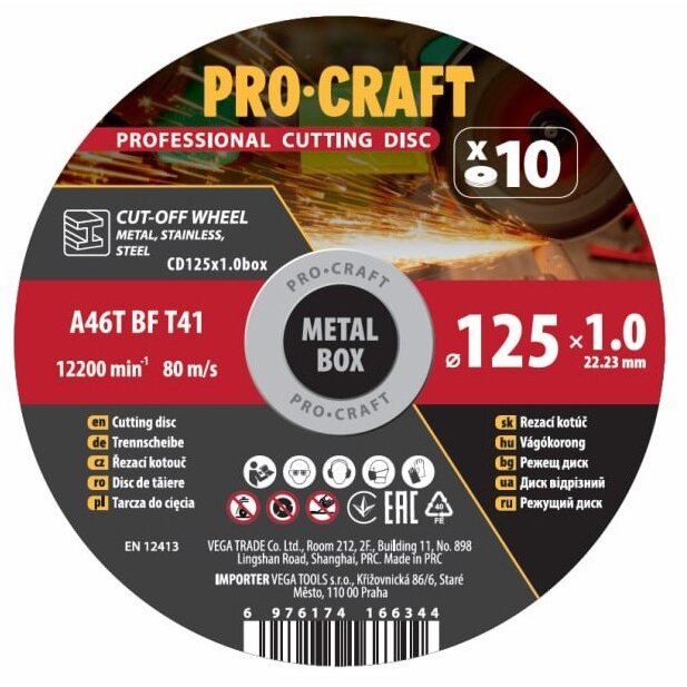 Pjovimo diskų rinkinys „ProCraft CD125x1.0b”