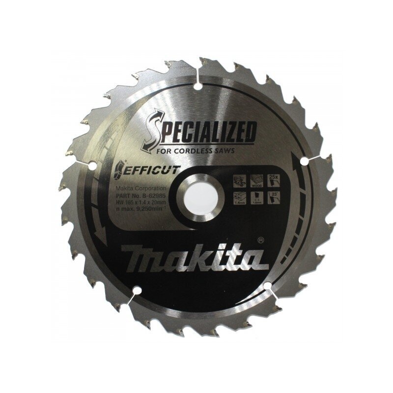 Pjovimo diskas Makita B-62985, 165X1.4X20mm, 23°, T25,1 vnt.
