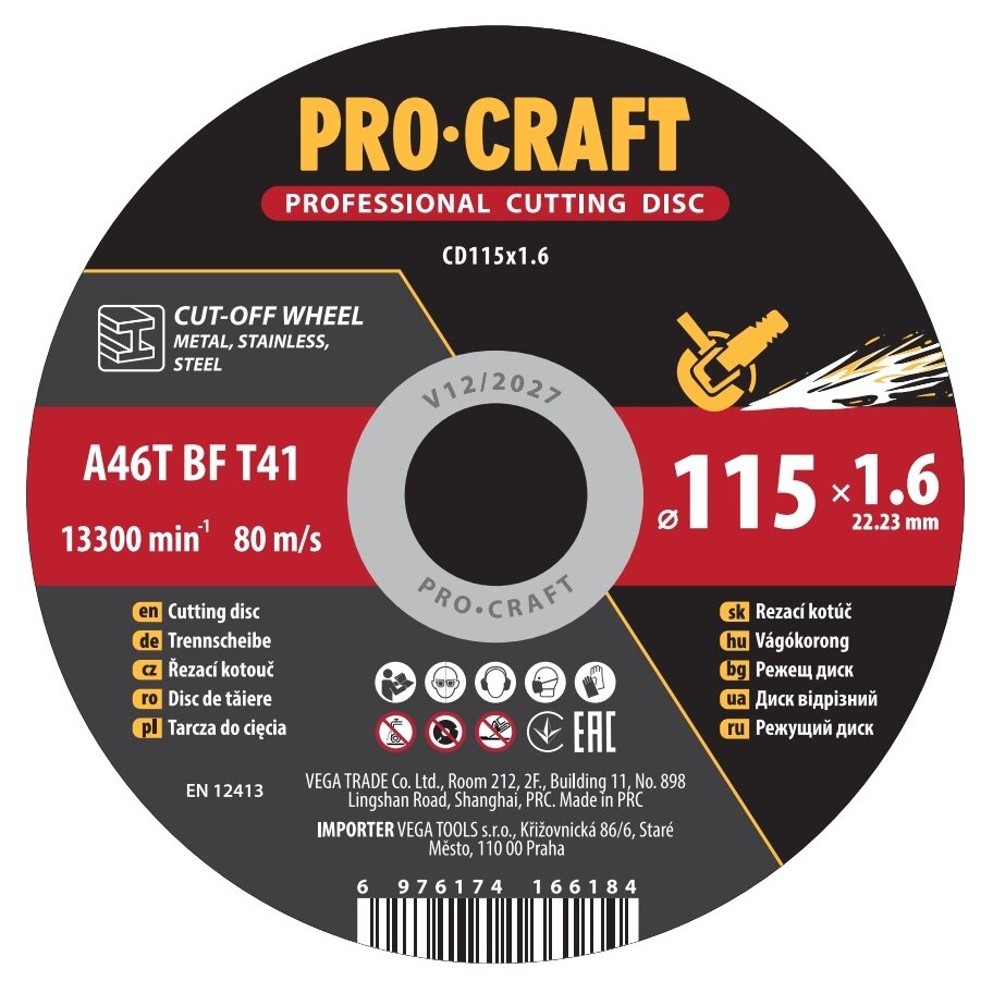 Pjovimo diskas „ProCraft CD115x1.6” Pjovimo diskas „ProCraft CD115x1.6”