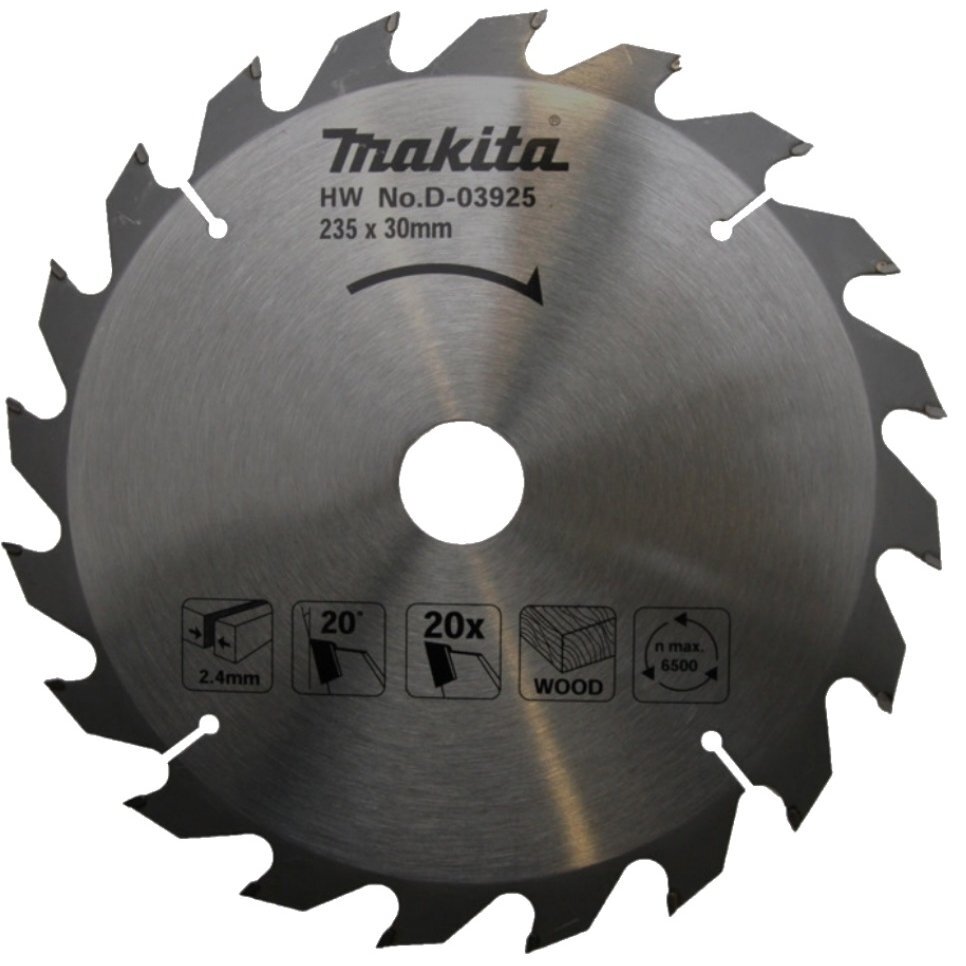Pjovimo diskas 235x30/25x2,4mm 20T 20° 5903R N5900B Makita D-03925 Pjovimo diskas 235x30/25x2,4mm 20T 20° 5903R N5900B Makita D-03925