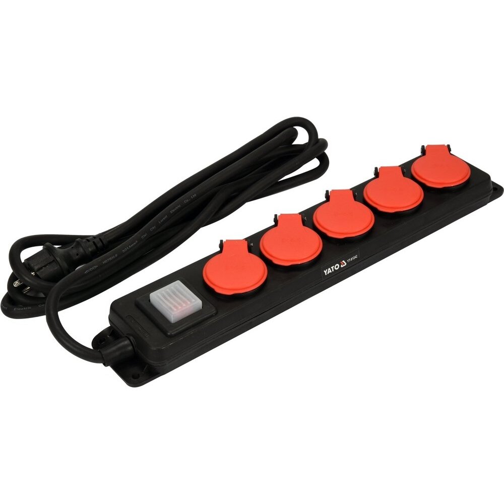 Prailgintojas elektros 5 lizdų IP44 3 m 1,5 mm² YATO (YT-81242) 1 Prailgintojas elektros 5 lizdų IP44 3 m 1,5 mm² YATO (YT-81242) 1