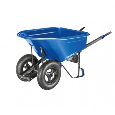 Profesionalus dviejų ratų karutis su HDPE plastikine talpa 147L Truper® Profesionalus dviejų ratų karutis su HDPE plastikine talpa 147L Truper®