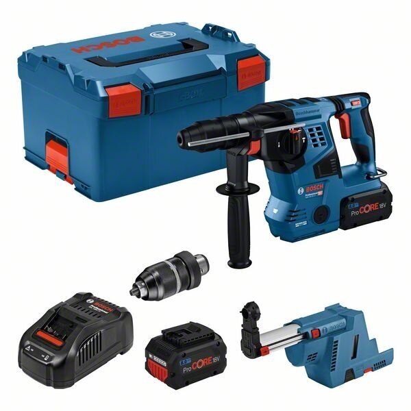 Bosch GBH 18V-28 CF Professional Akumuliatorinis perforatorius (2 x 8,0 Ah „ProCORE18V“) + GDE 18V-16