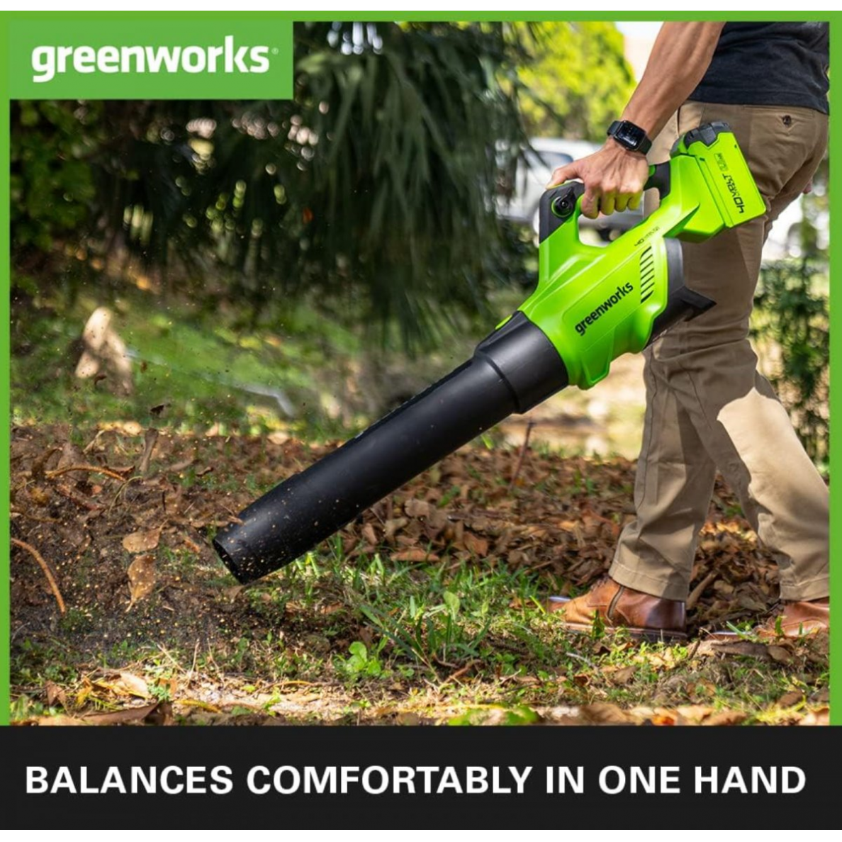 Greenworks akumuliatorinis 40V pūstuvas G40AB (be akumuliatorių ir kroviklis) 3 Greenworks akumuliatorinis 40V pūstuvas G40AB (be akumuliatorių ir kroviklis) 3